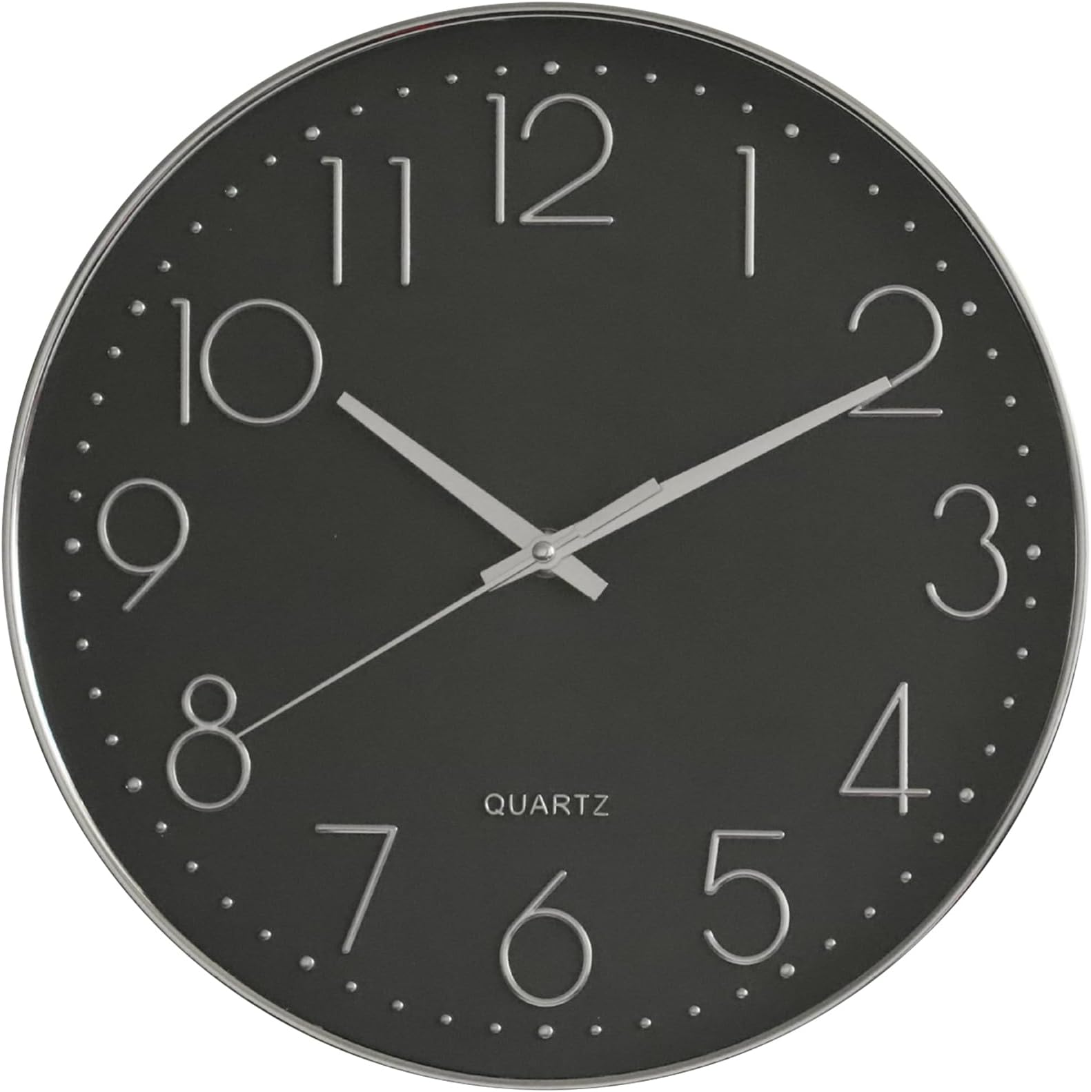 Wall Clock, Modern Wall Clock 12 Inch Silent Non-Ticking, Wall Clocks Battery Operated, Large Wall Clocks Round Easy to Read, Simple Style Decor Clock for Living Room, Office (Black)