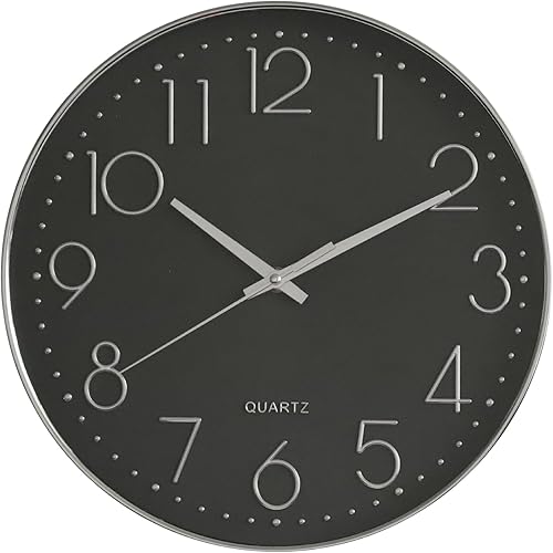 Reloj de pared moderno de 12 pulgadas, silencioso, sin tictac, funciona con pilas, relojes de pared grandes, redondo, fácil de leer, reloj de