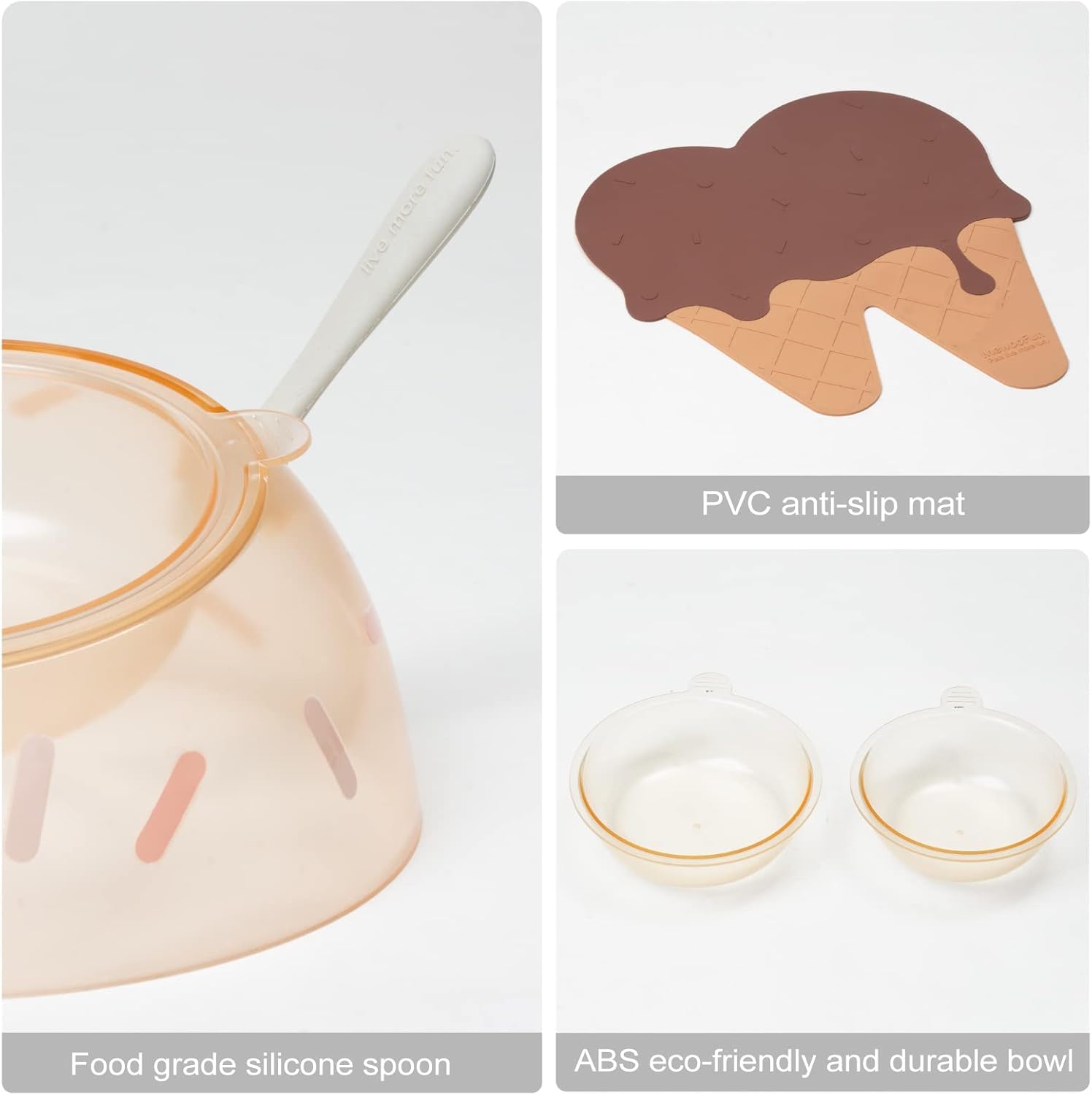 AMPLIN 1pc Ice Cream Cat Bowl Tilt High Foot Neck Protection Cat Bowl Double Bowl Drinking Pet Supplies Pet Bowl No-Spill Pet Water Bowl for Indoor Cats and Dogs-Ice Cream Planet Bowl 3