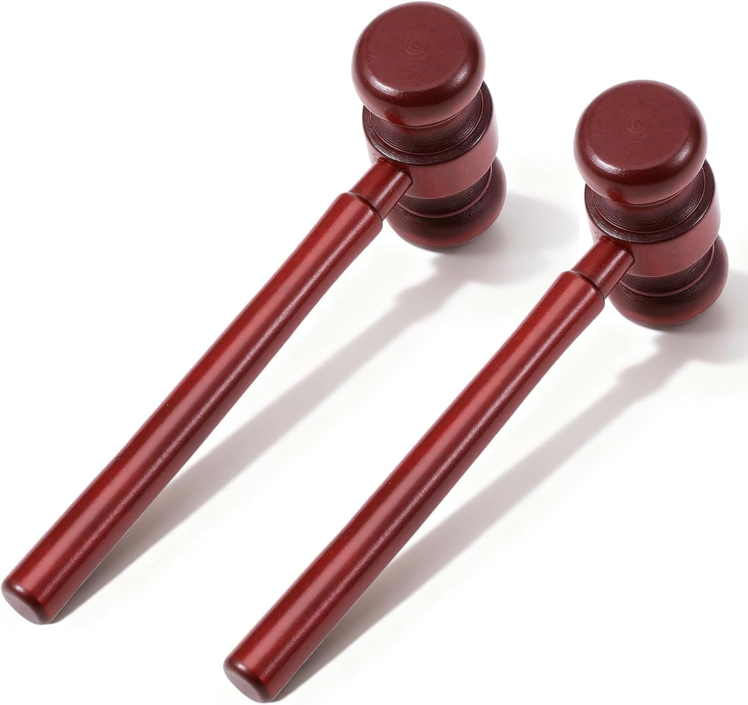 2 Pcs Brown Handmade Wooden Judge Gavel, Vintage Auction Courtroom Judge Hammer Gavels Mallets for Cosplay Lawyer Justice Costume Props and Clothing Accessories, Office Desk and Workspace Organizers