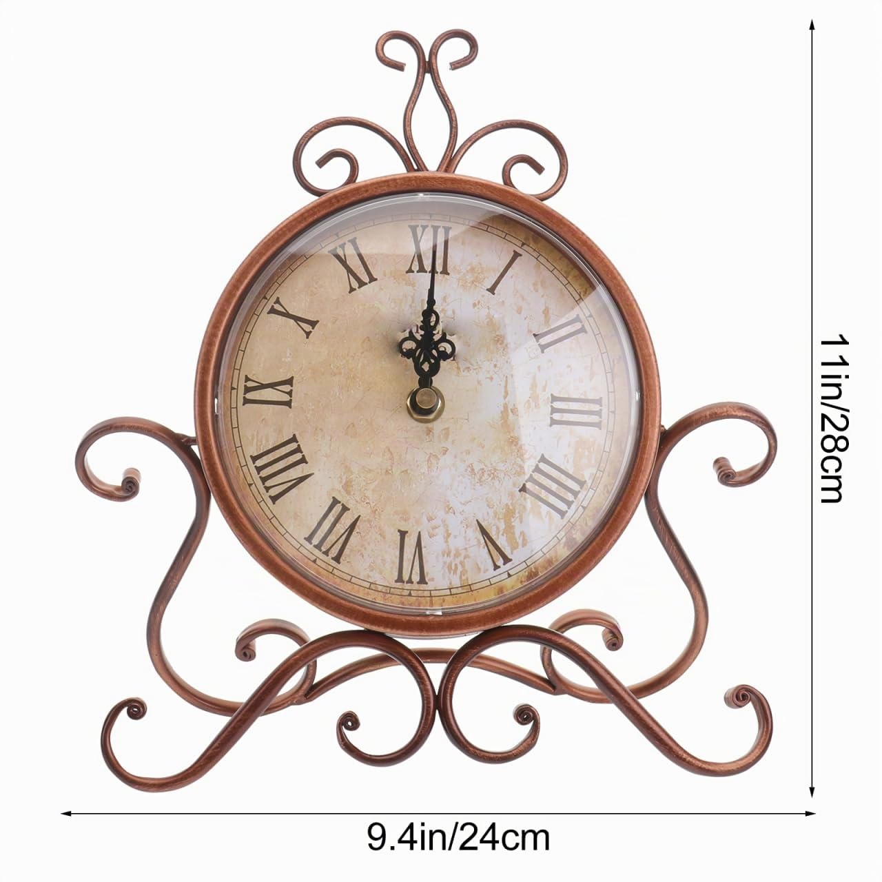 DECHOUS 1pieza Reloj De Mesa Retro Antiguo De Hierro para Decoración De Hogar Y Oficina Reloj De Escritorio Vintage Silencioso Y Elegante para Sala De Estar Y Dormitorio