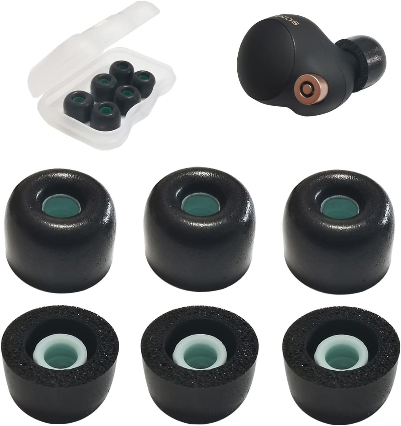 Memory Foam Tips for Sony WF1000XM4/WF1000XM5 Earbuds