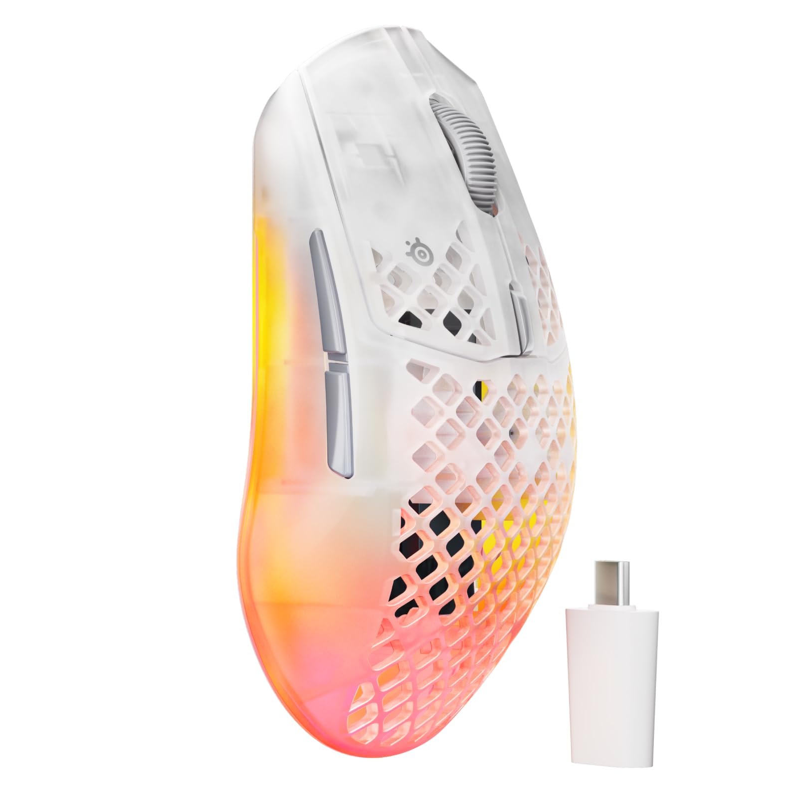 SteelSeries Aerox 3 Wireless Gen 2 - Mouse da gioco super leggero da 68 g, polling 4K, sensore ottico 26K DPI, batteria 200 ore, resistente all'acqua IP54, durata del clic 80 m, RGB, piedini in PTFE
