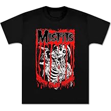 Misfits Shirt Novelty Rock Band Concert Short Sleeve for Women Death Ripping Band Logo Graphic T-Shirt Unisex Black