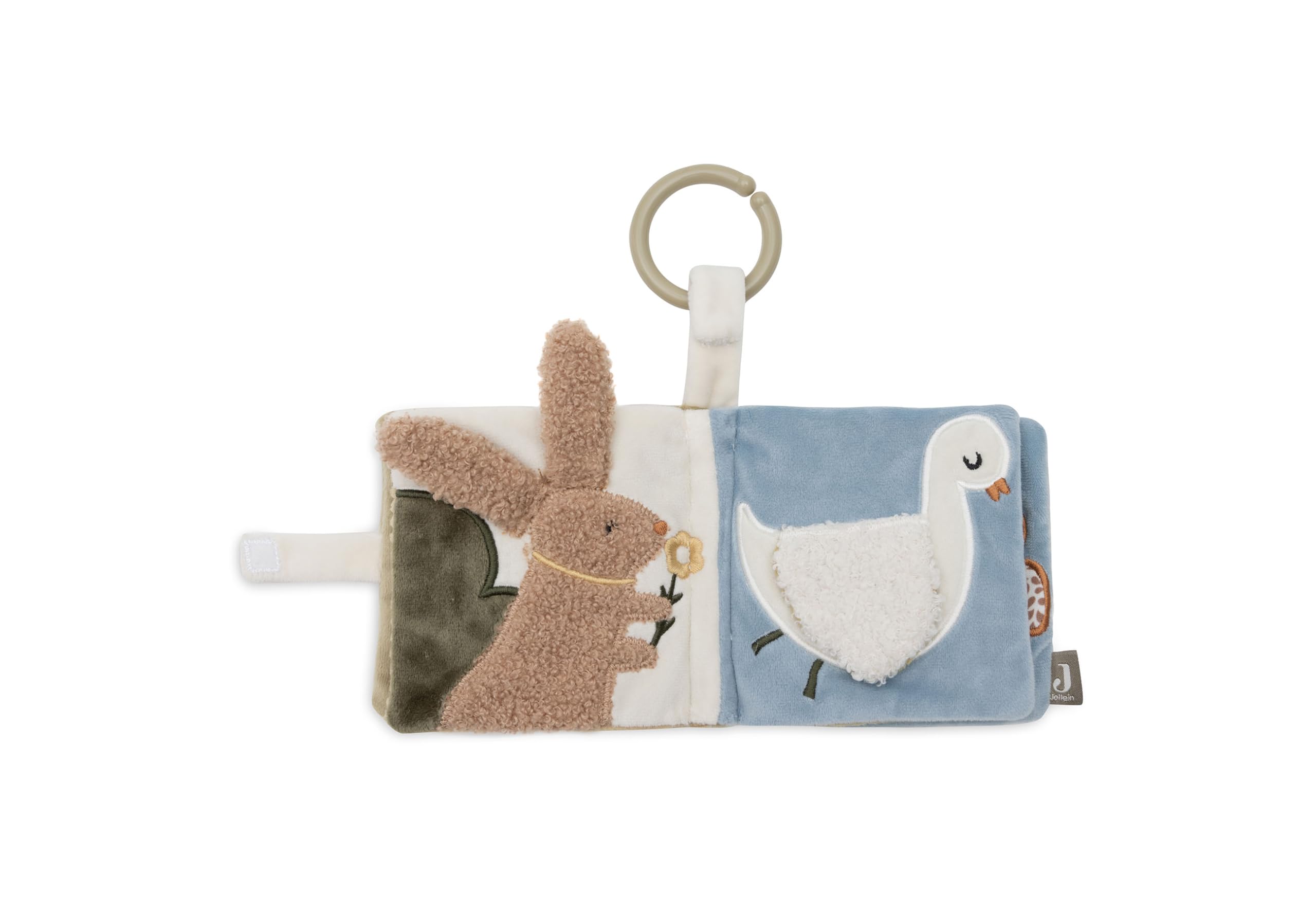 Jollein Soft Book for Babies, Tiny Park, Activity Book with Crinkle Pages, Ribbons & Mirror, Promotes Senses & Motor Skills - Image 3