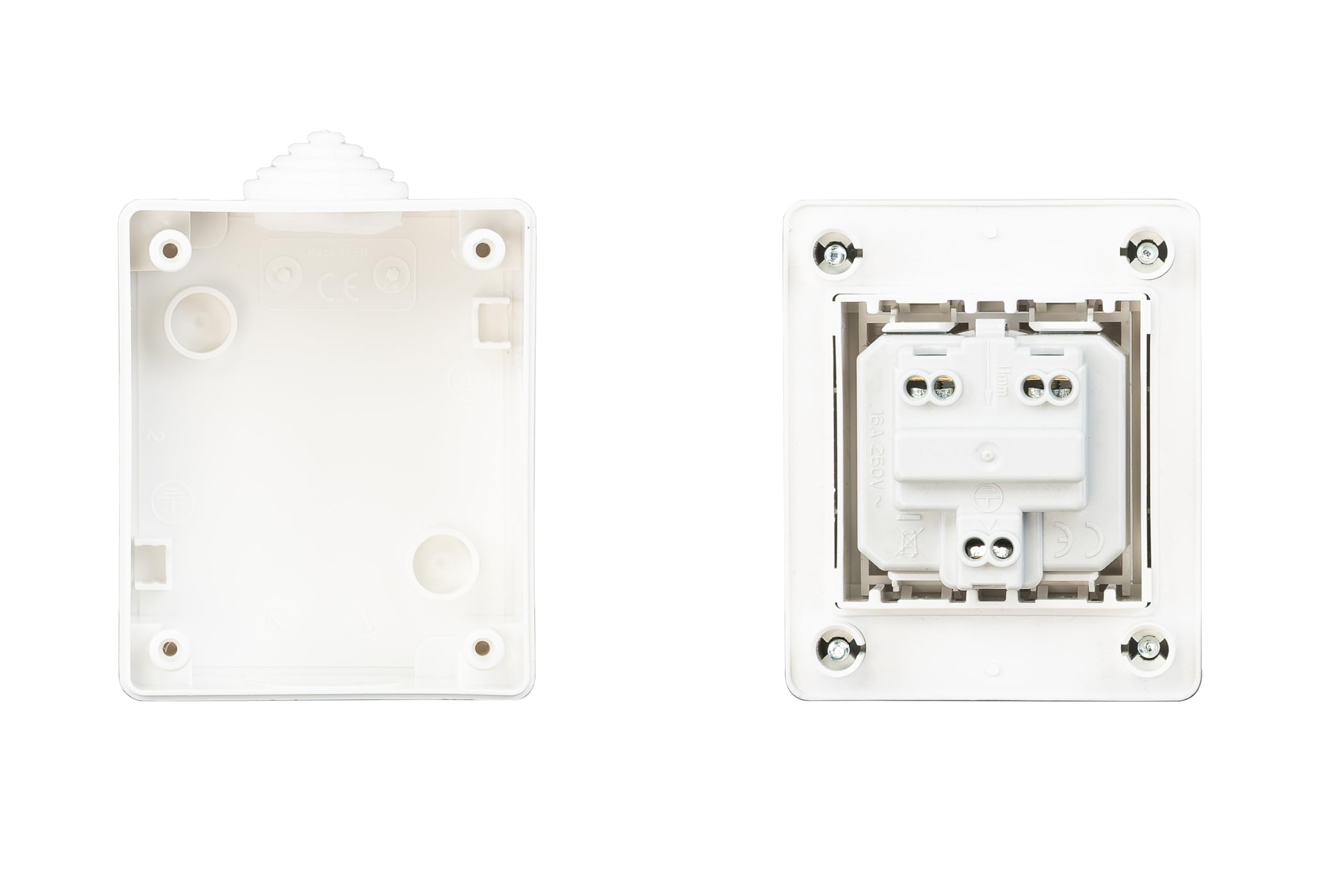 Base in alluminio con presa esterna. Colonna di presa di alta qualità. Presa per esterno con piede (Schuko 1F, 16 A, 3,7 kW)