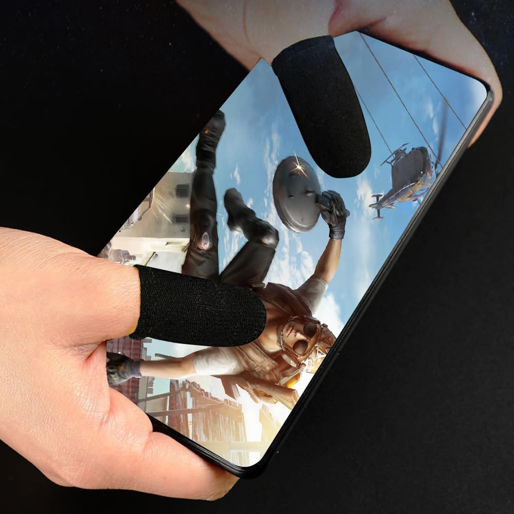 Sleeve Finger | 2pcs Ventilation Mobile Finger Sleeves | 18 Pin Breathable Seamless Thumb Sleeve For Rules Of Survival, Knives Out, Black