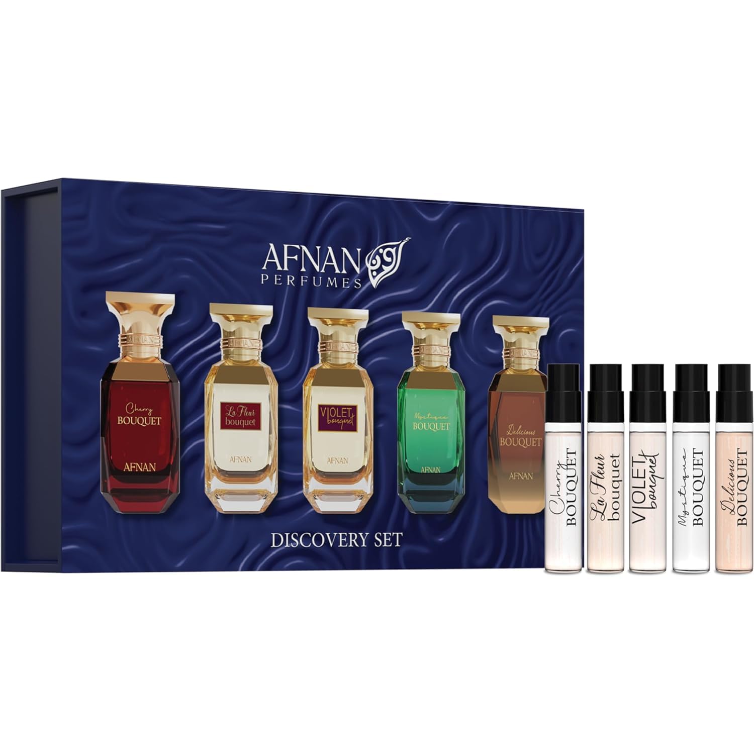 Afnan Bouquet Femme Series Discovery Kit, 5-Piece Miniature Perfume Set - 2ml x 5 Vials
