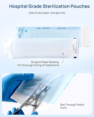 Miniatura 4 de JMU Bolsas de esterilización autosellantes 2.75 "x 10", 2000caja (10 cajas)