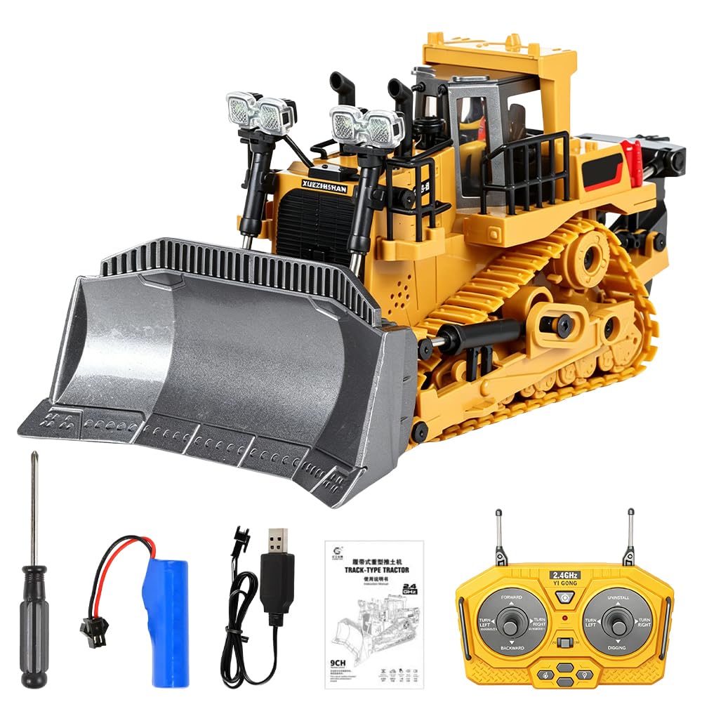 Wxeadu RC Excavator, 2.4GHz Excavator Toy with Lights and Sounds
