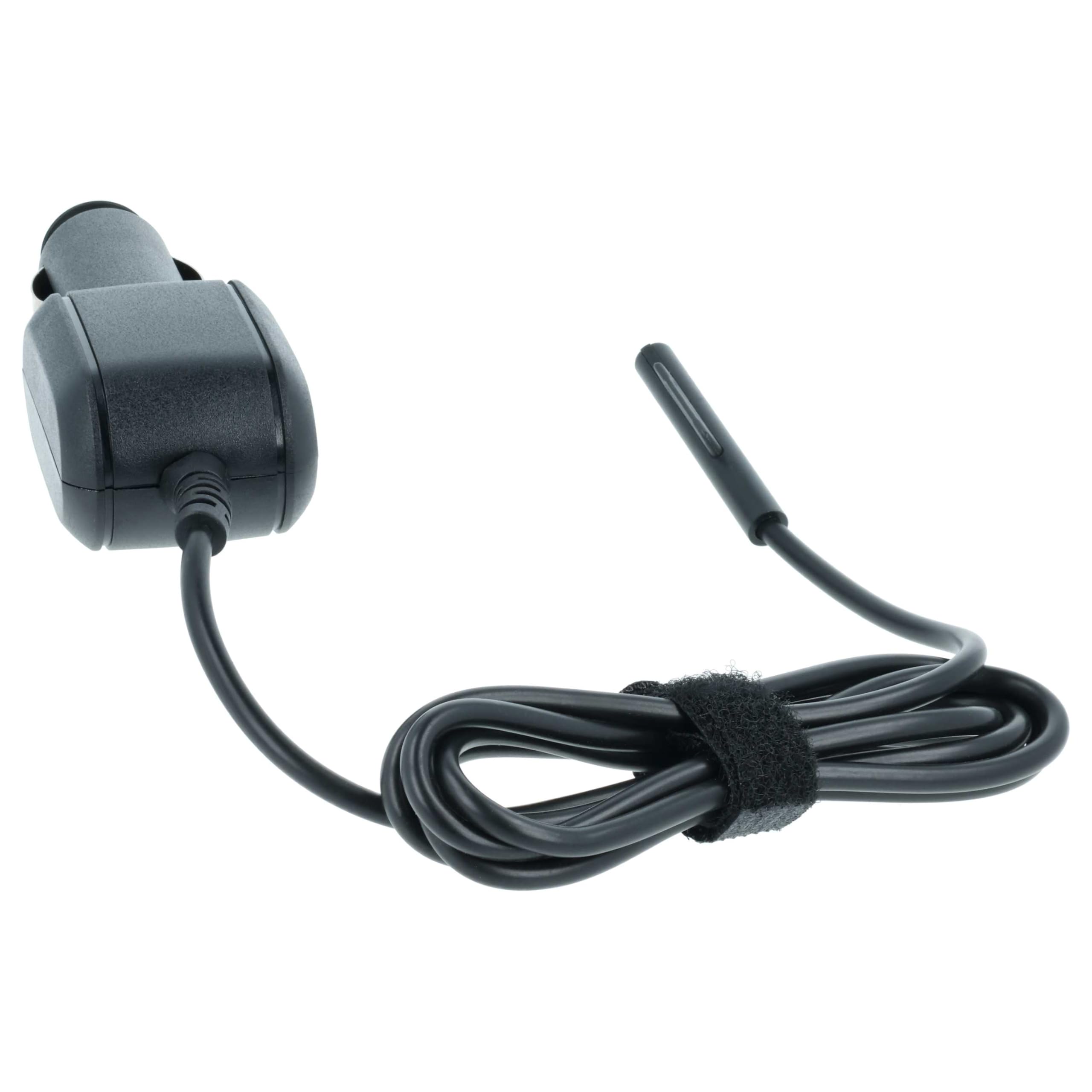 vhbw Chargeur Allume-Cigare Compatible avec Microsoft Surface Pro 4, Pro 5, Pro 3 Ordinateur Portable, Tablette - Chargeur 12V Noir 2.58 A