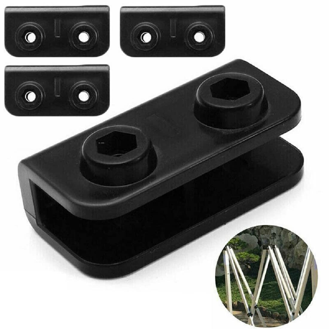 BODYA 4 Pieces Black Rectangular Bracket Pop-Up Gazebo Replacement Connector Spare Parts Outdoor Tent Accessories for Pop up Gazebo Tent Patio Umbrella - Image 2