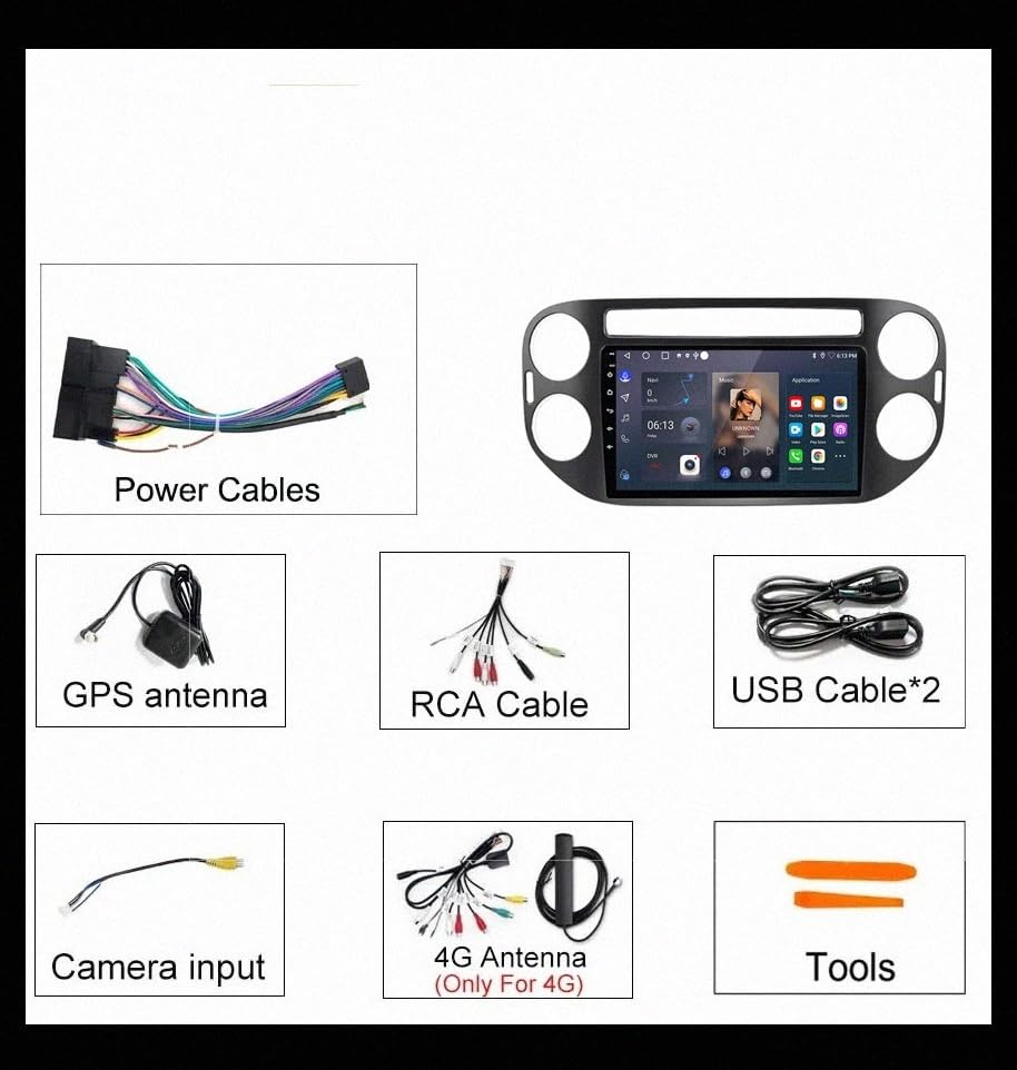 Autoradio sans Fil Tiguan Écran tactile GPS Tracker 4G - 7