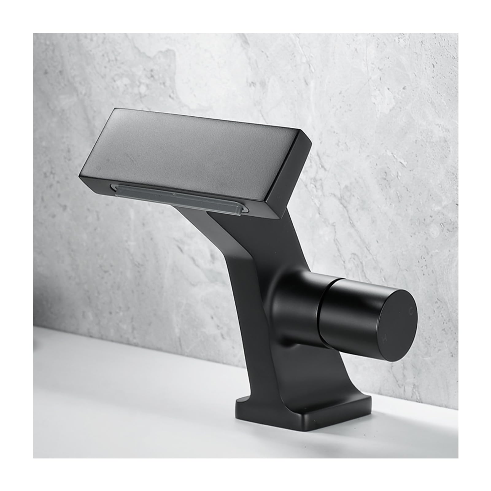 Bathroom Sink Faucet, Single Handle Brass Vanity Sink Mixer Tap for Lavatory, Hot and Cold Water Control