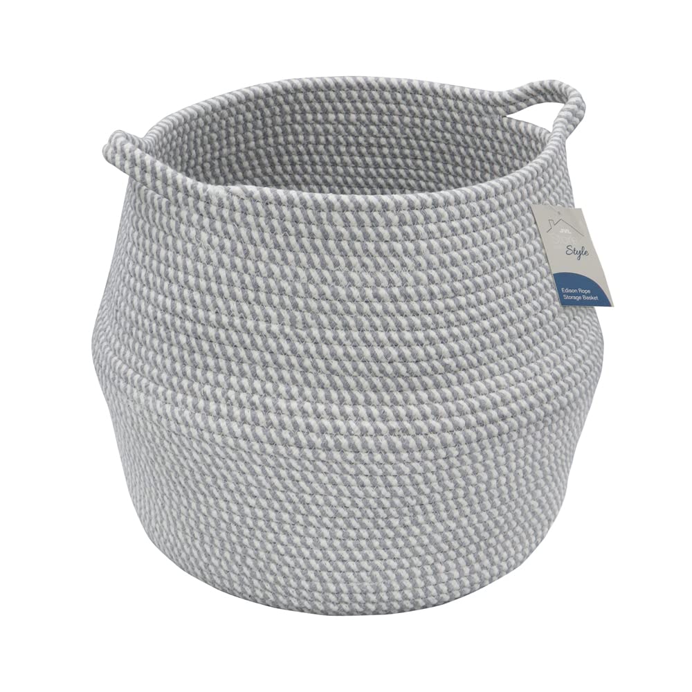 Jvl Homewares Jvl Edison Large Round Belly Cotton Rope Storage