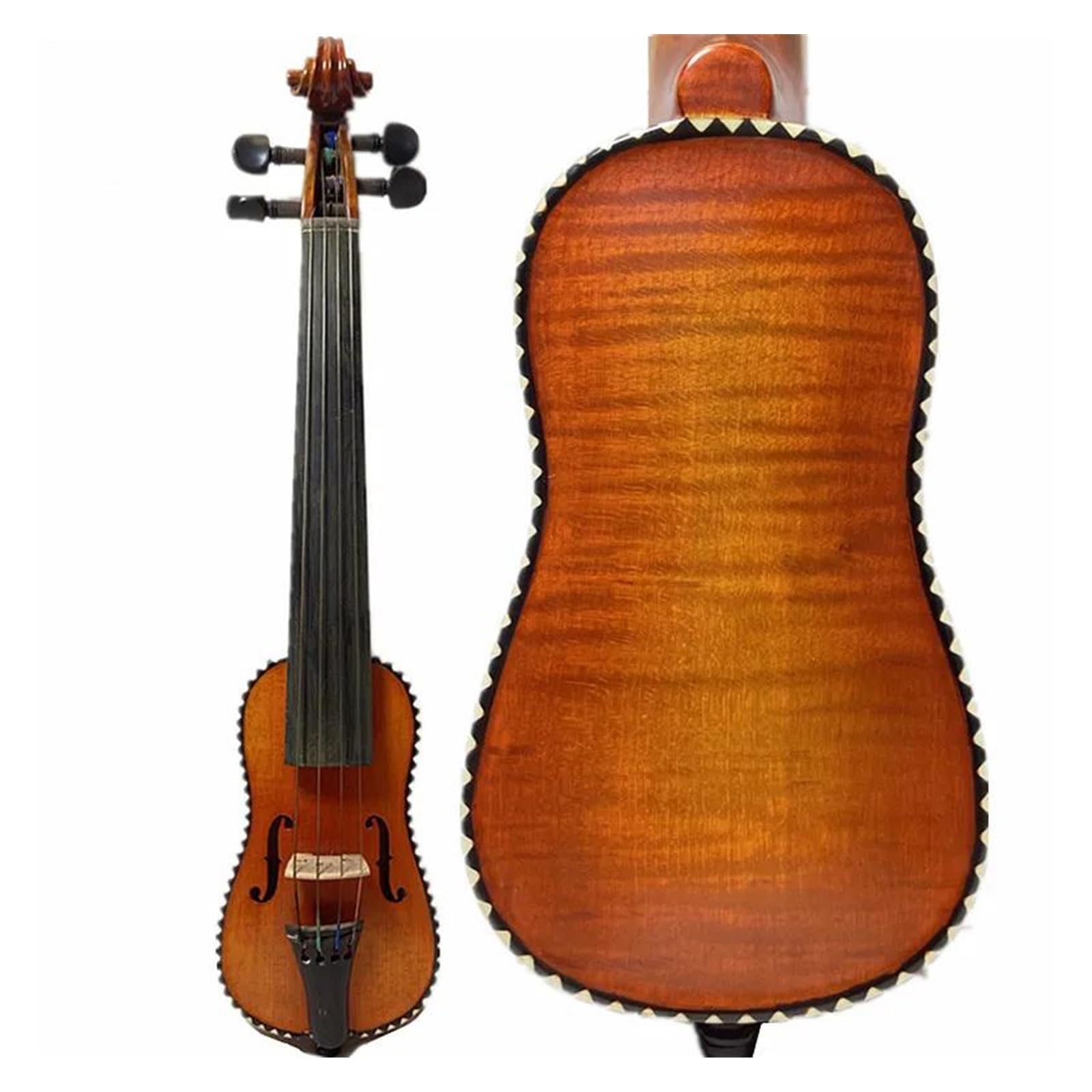 Violino Strumento A Corda Violino Da 5 5/8 Pollici Splendidamente Intarsiato Professionale