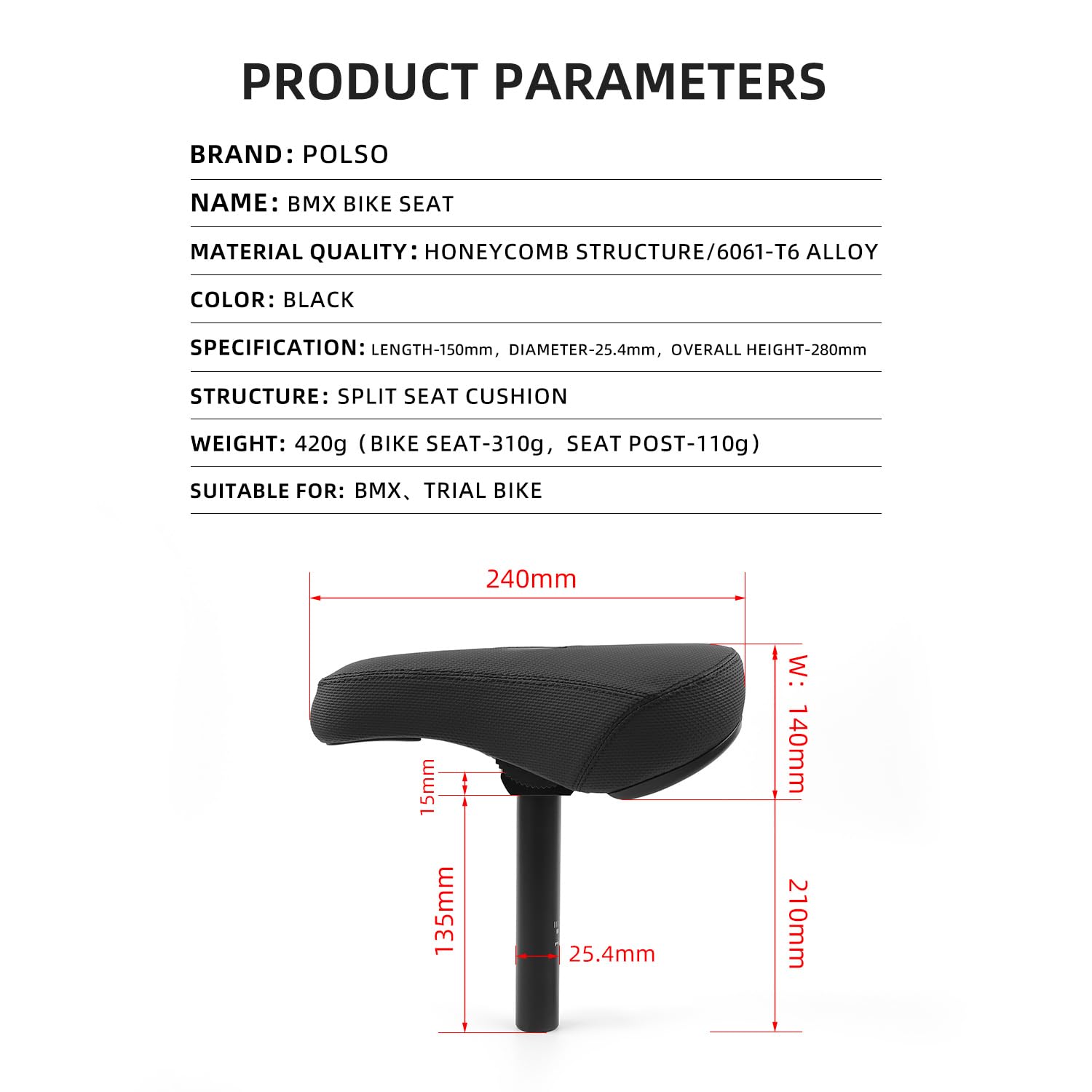 Alta Steel Seat Post 20.7mm w/ 7/8 Top Chrome