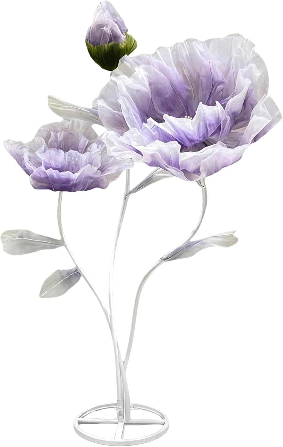 Artificial Silk Flower Decoration, Large Fake Flower with Standing Stems and Base,Giant Flowers 5.5Ft for Wedding Background Decor, Shop Window Display,Photography Props, Banquet (Purple)