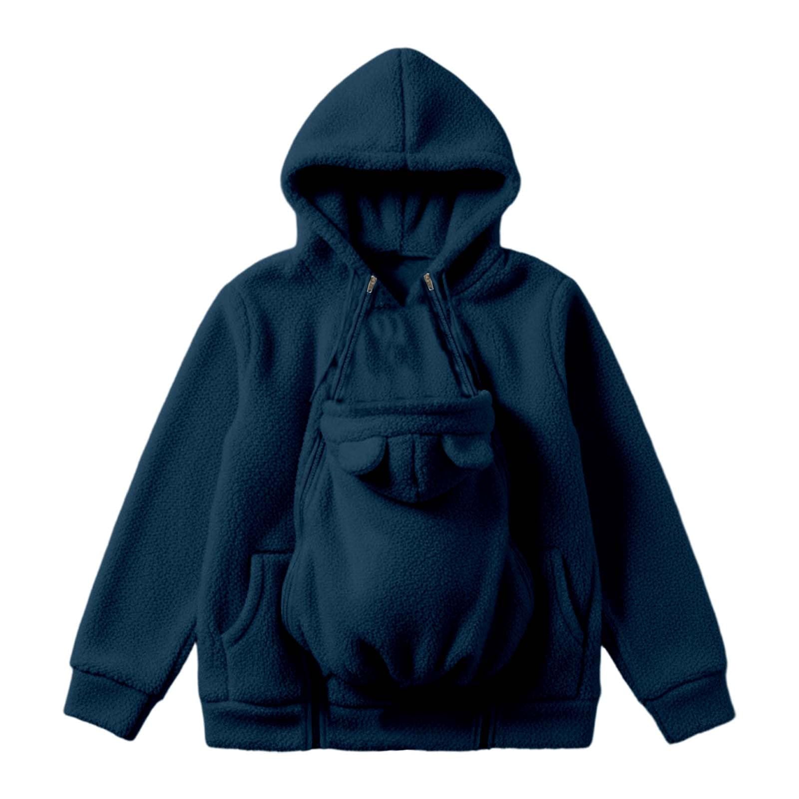 Umstandsjacke Mit Babyeinsatz - Umstandsmantel Für Den Winter Umstands Baumwolljacke Warm Baby-Tragefleecejacke Oversize Kapuzenjacke Outdoor Mantel Fleece Outdoorjacke Umstandsmode