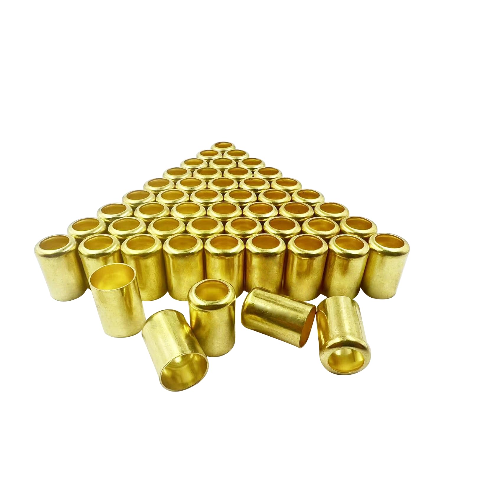 50PCS 7325 Hose Ferrules Brass Fitting, 0.560in ID x 1in Long for Air, Torch, Acetylene Hoses Repair - Use With Hose Crimper Tool Kit