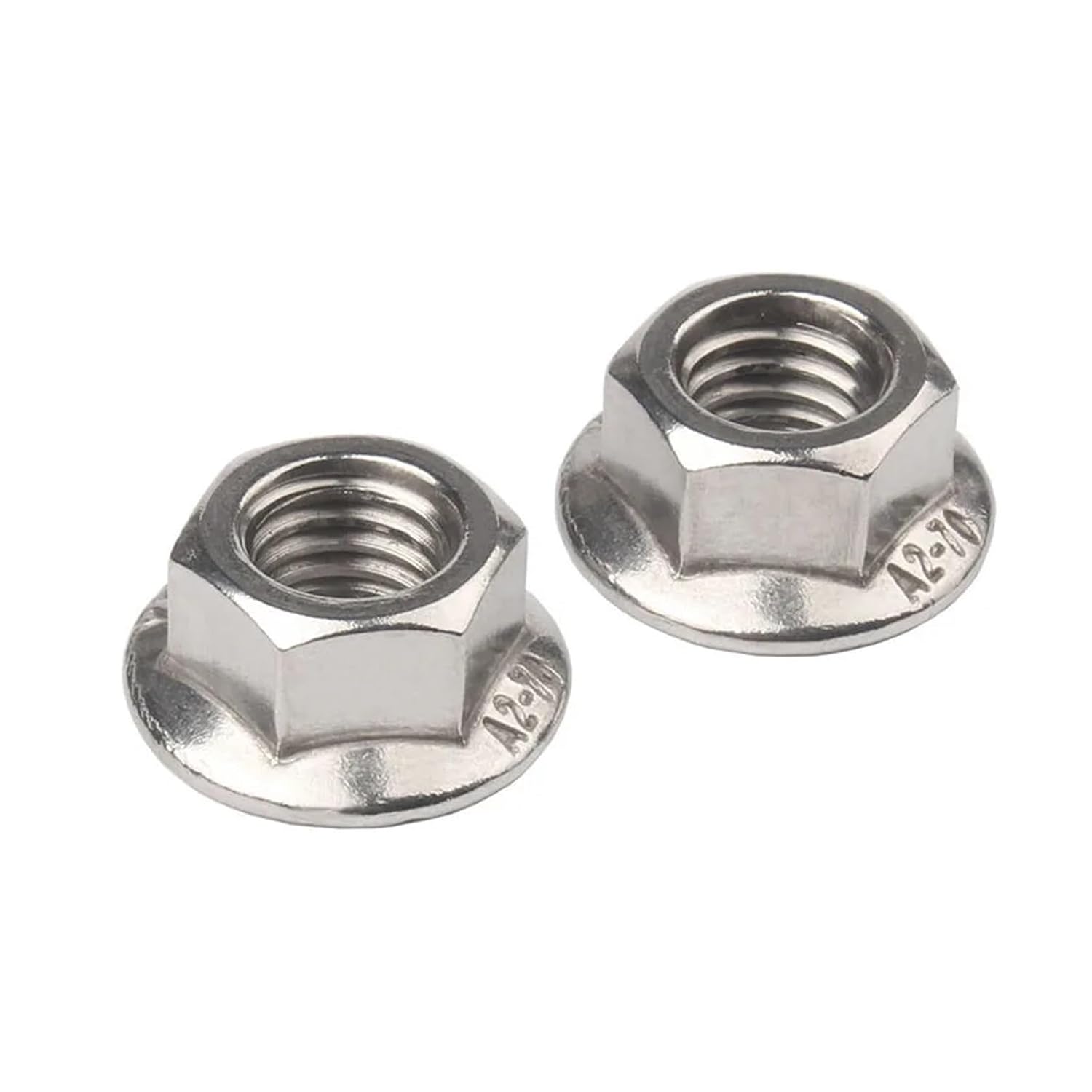 M3 M4 M5 M6 M8 M10 M12 Stainless Steel Hexagon Hex Head Serrated Spinlock Flange Nut Locknut Lock Nut DIN6923(M6-25pcs)