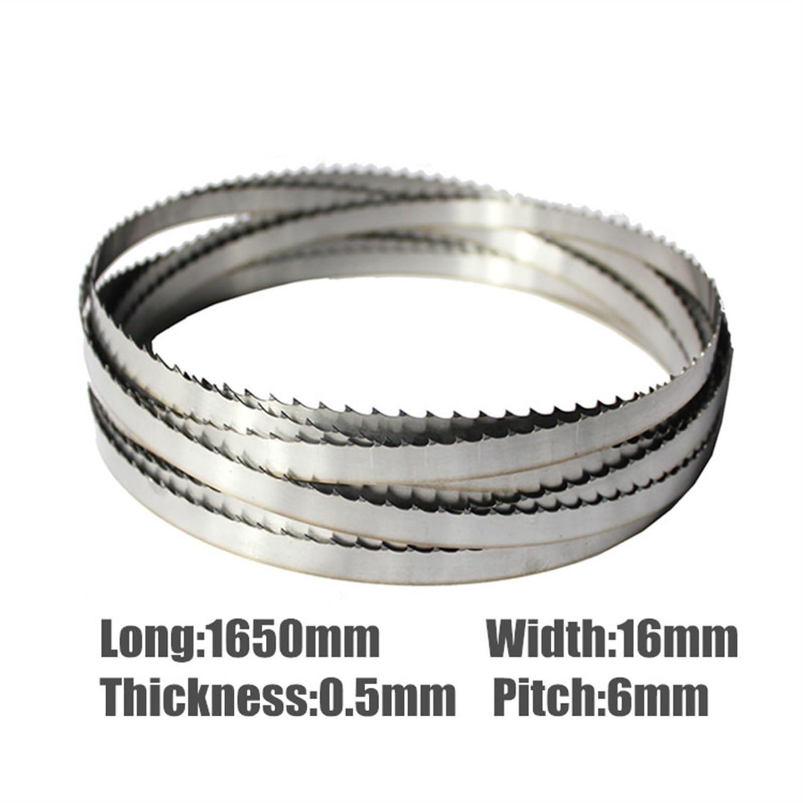 Hojas de sierra de cinta, 3 hojas de sierra cinta for carne 1650 x 16 0,5 mm (65",063,02"), 4 dientes por pulgada, for cortar madera, acrílico y cerámica, 170820