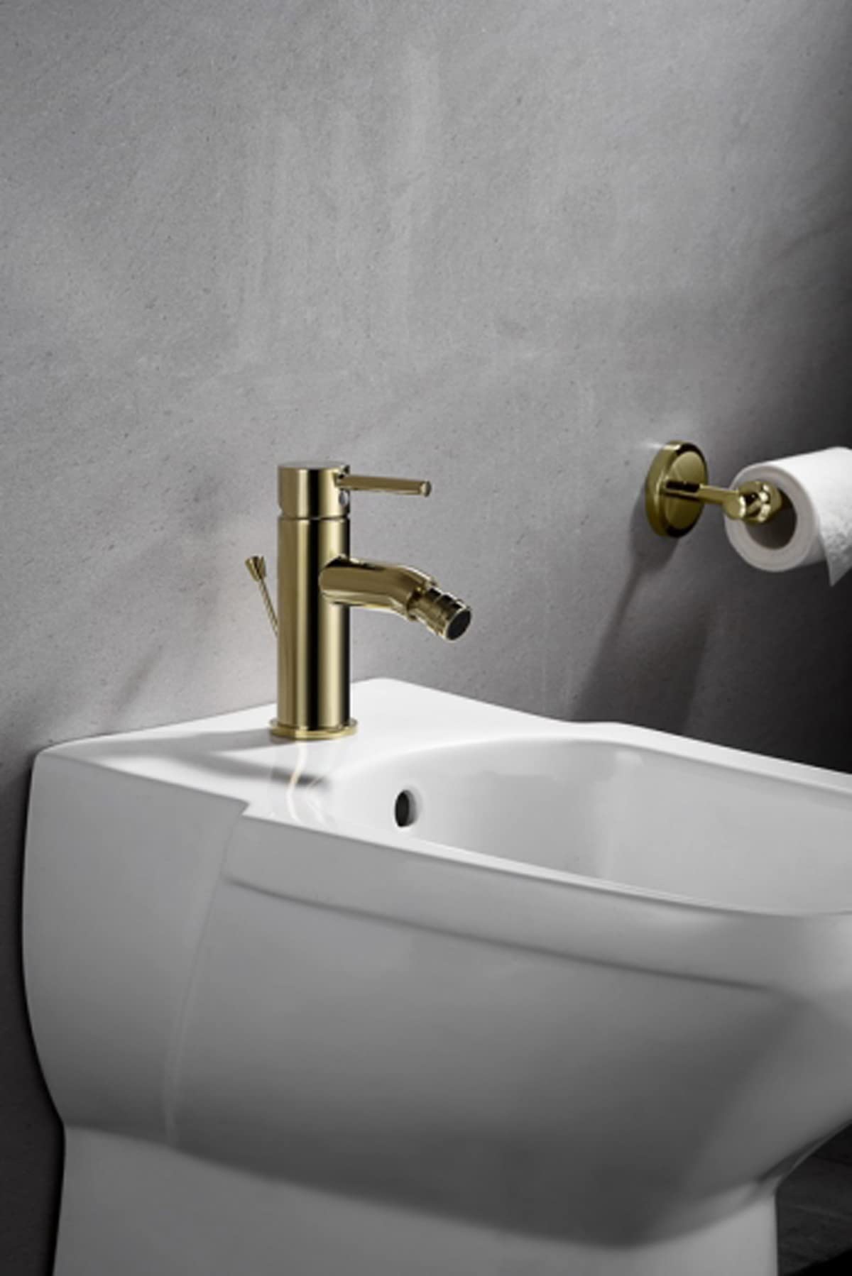 Blue Water Retro Bidet-Armatur In Old Gold – 2 Regler, Einloch-Montage, Mit Keramikkartusche