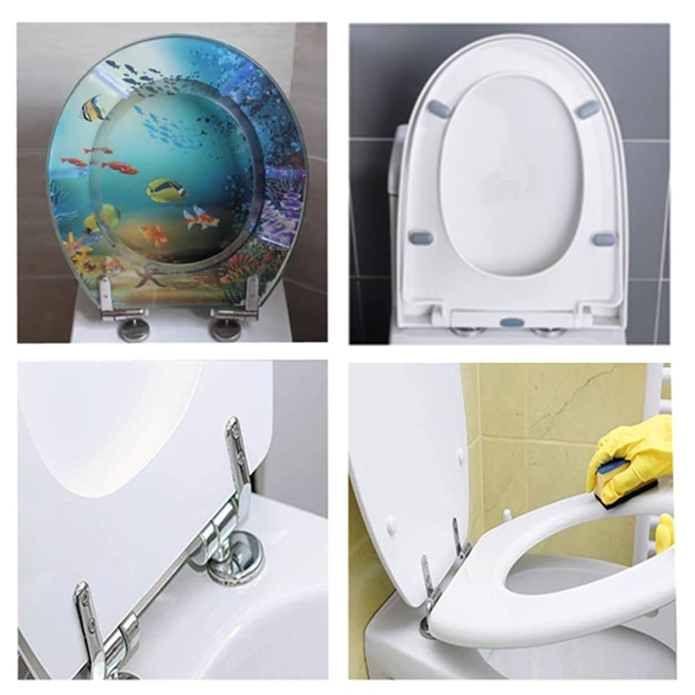 2 Pezzi Cerniere Copriwater, Cerniere Tavoletta WC, Kit Cerniera Fissa Riparazione, Copri Sedile Asse con Raccordi