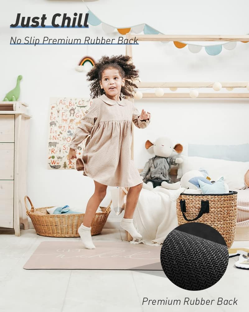 tchdio Bath Mat-Super Absorbent Quick Dry Bath Mats for Bathroom Floor Non Slip-Bathroom Mats with Rubber Backing-Ultra Thin Bathroom Rugs Fit Under Door, 21" x 34", Pink