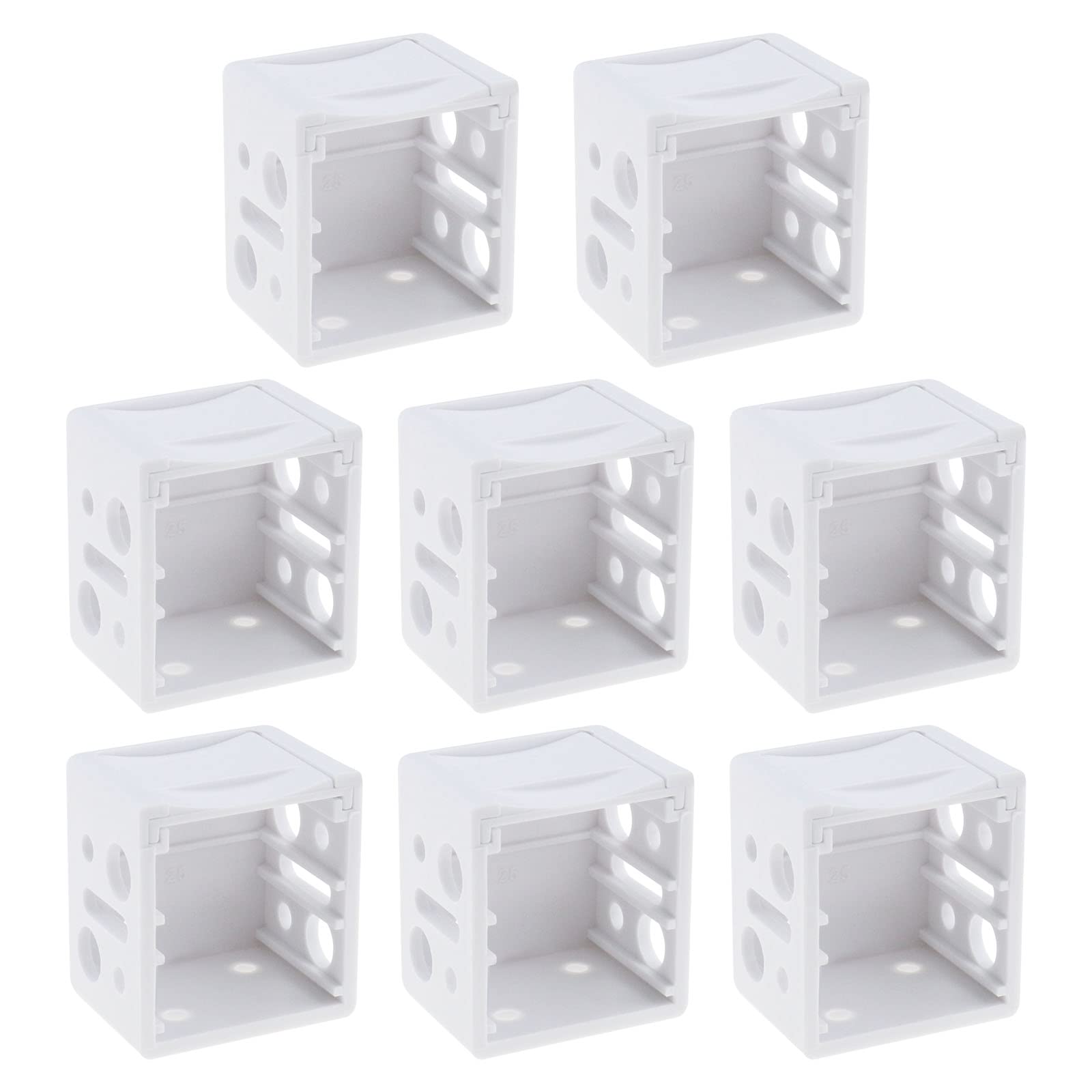 eMagTech 8PCS Blind Brackets Plastic Profile Box Mounting Brackets Window Headrail Track End Holder Blind Accessories White 31x29x25mm
