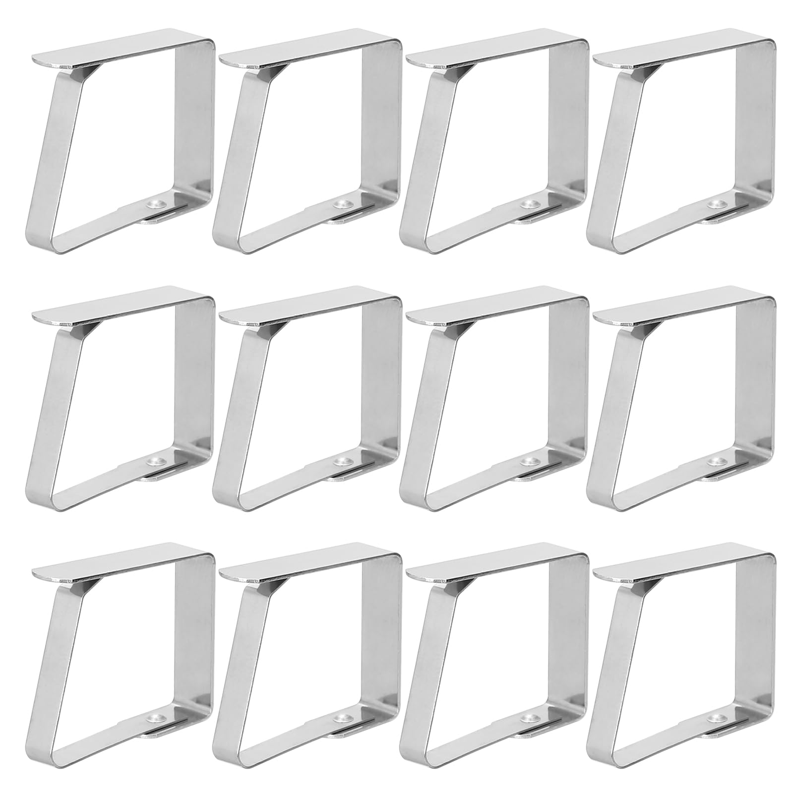 12 mollette per tovaglia in acciaio inox, per esterni, grigliate, feste, per tavoli con spessore massimo di 3 cm