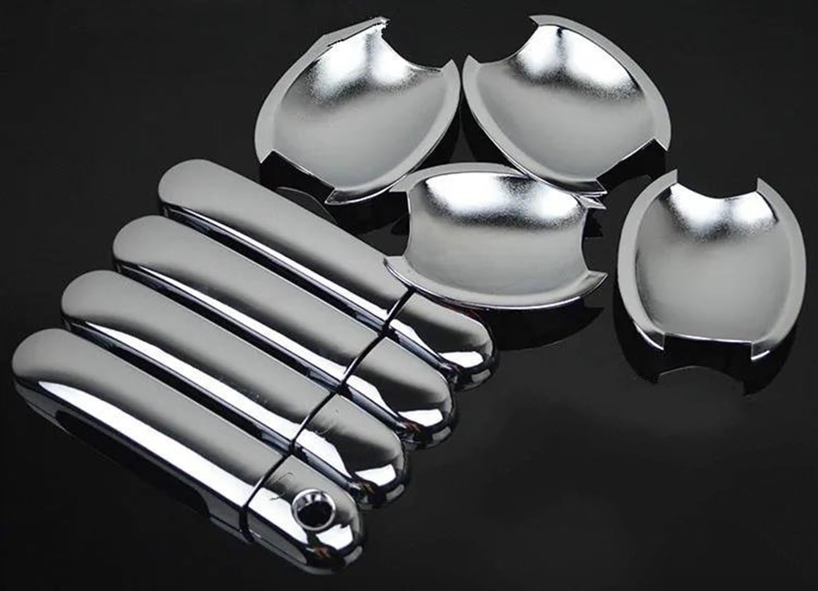 Kjhopy Chrome D Chrome Car Exterior Door Handle Bowl Cover For Nissan March Micra K12 03-10 For Cube Z11 02-08 For Livina 07-13 Exterior Door Handle(Chrome D)