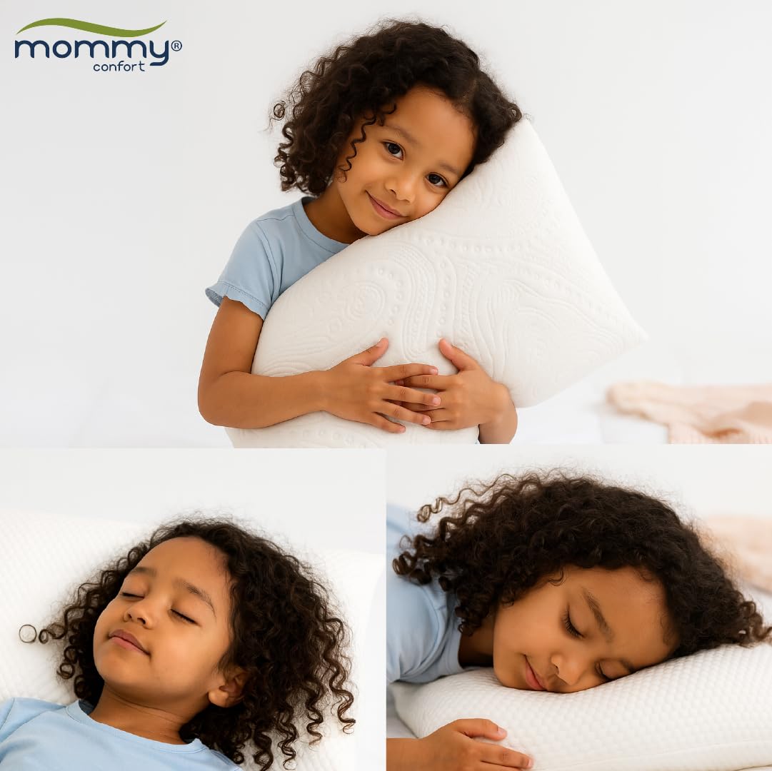 Oreiller Enfant Viscoélastique 40X60X6 Ergonomique Respirant Hypoallergénique Soutien Cervical Bébé Enfant 2 À 8 Ans pour Lit Bébé Et Lit Junior 90X190 Housse Lavable Douce