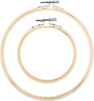 simarro Bamboo Embroidery Hoops Set: 2 Pieces 4" & 6" Adjustable Round Cross Stitch Frames for DIY Crafts, Sewing & Art