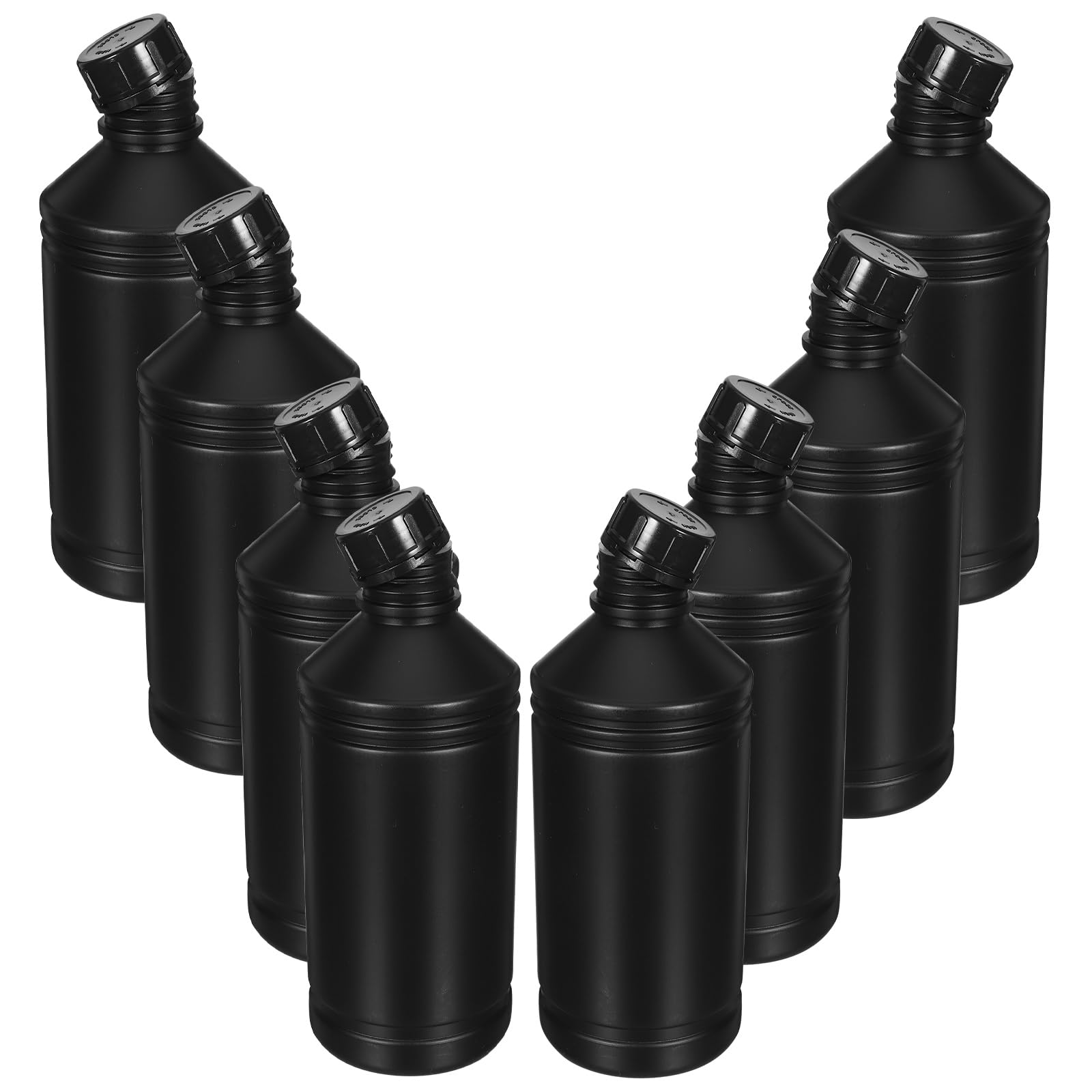 8 Bottiglie Chimiche in Hdpe 1000ml Nere con Coperchi Sigillati, Contenitori da Laboratorio per Reagenti, Antiriflesso e Resistenti a Acidi per Uso Scientifico e Industriale