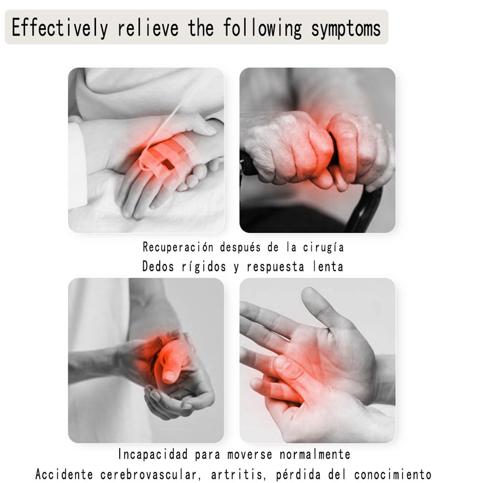 Guantes RobóTicos de Rehabilitación de Mano,Entrenador para Ictus y Hemiplejia, Equipo de Fisioterapia para Recuperación Postquirúrgica y Entrenamiento de Mano A Right L
