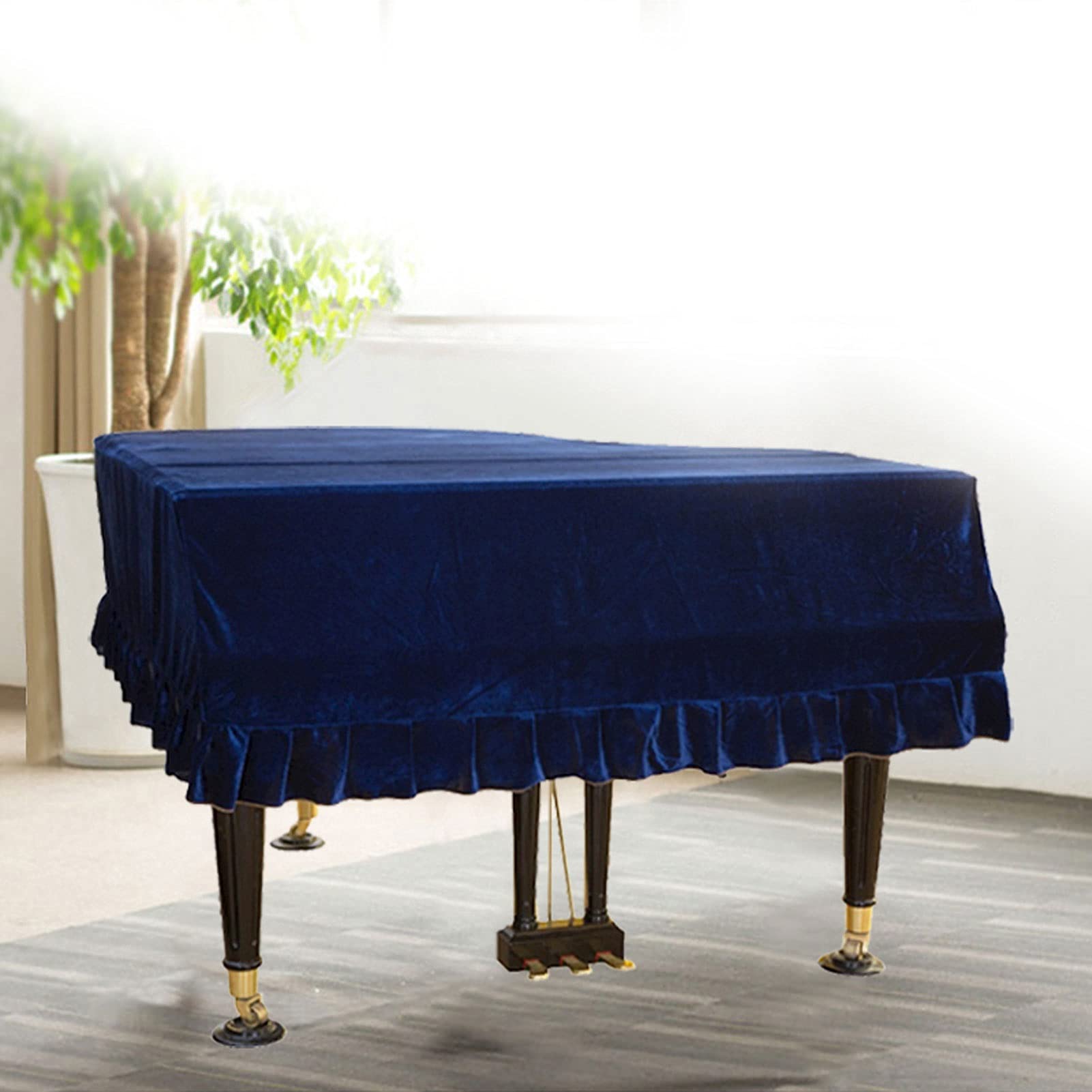 Stofkap, Piano Beschermhoes, Anti-Stof Cover, Hoes voor Rechtopstaande Piano, Vleugel hoes, Wasbare Beschermhoes (Color : Navy blue, Size : 150cm~160cm