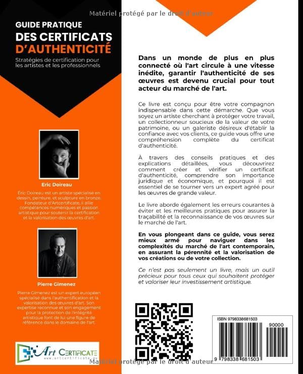 Guide Pratique des Certificats d'Authenticité pour format livre broché - 3