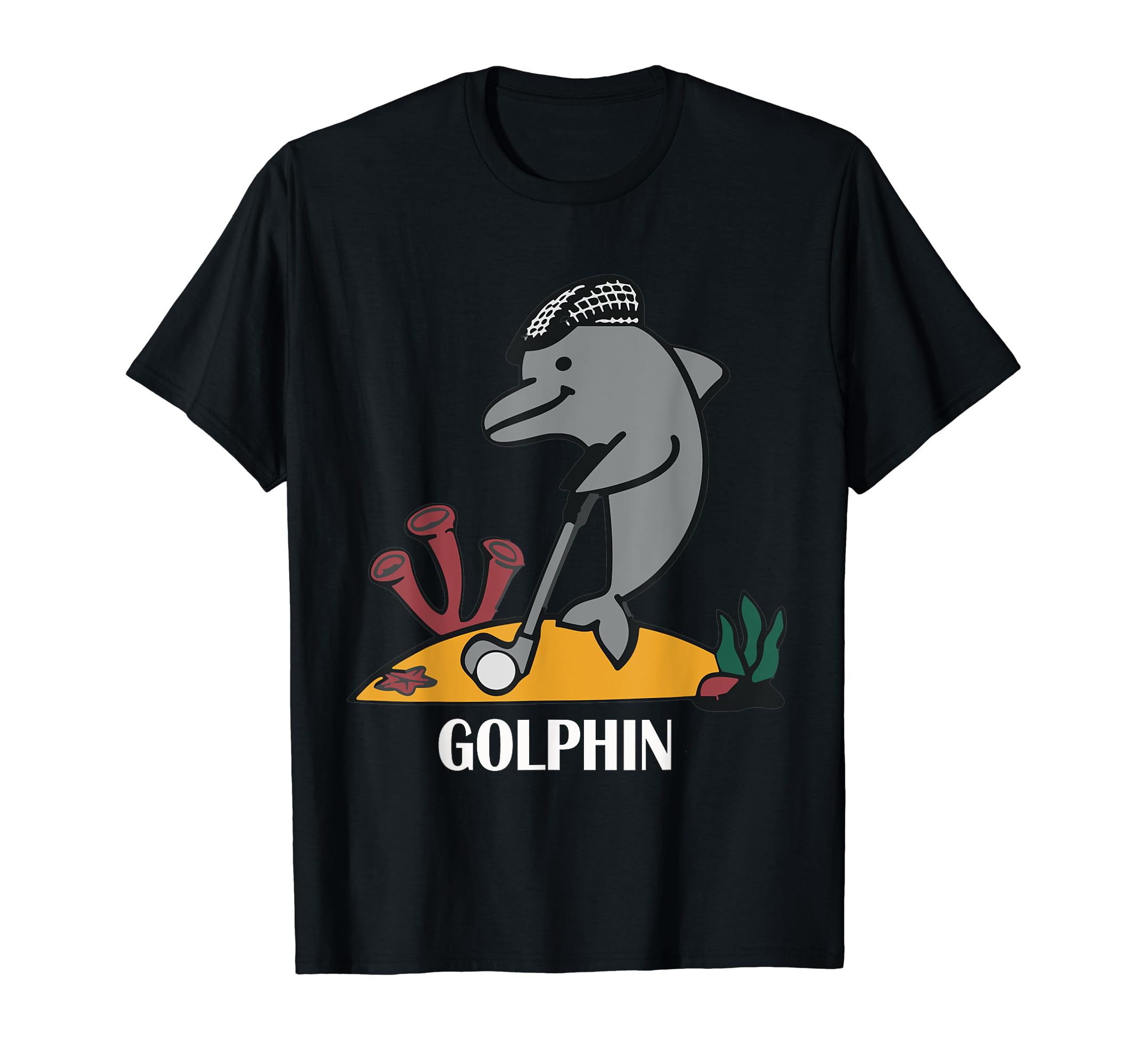 Golphin For Men Women Funny Dolphin Playing Golf Fish Lover T-Shirt
