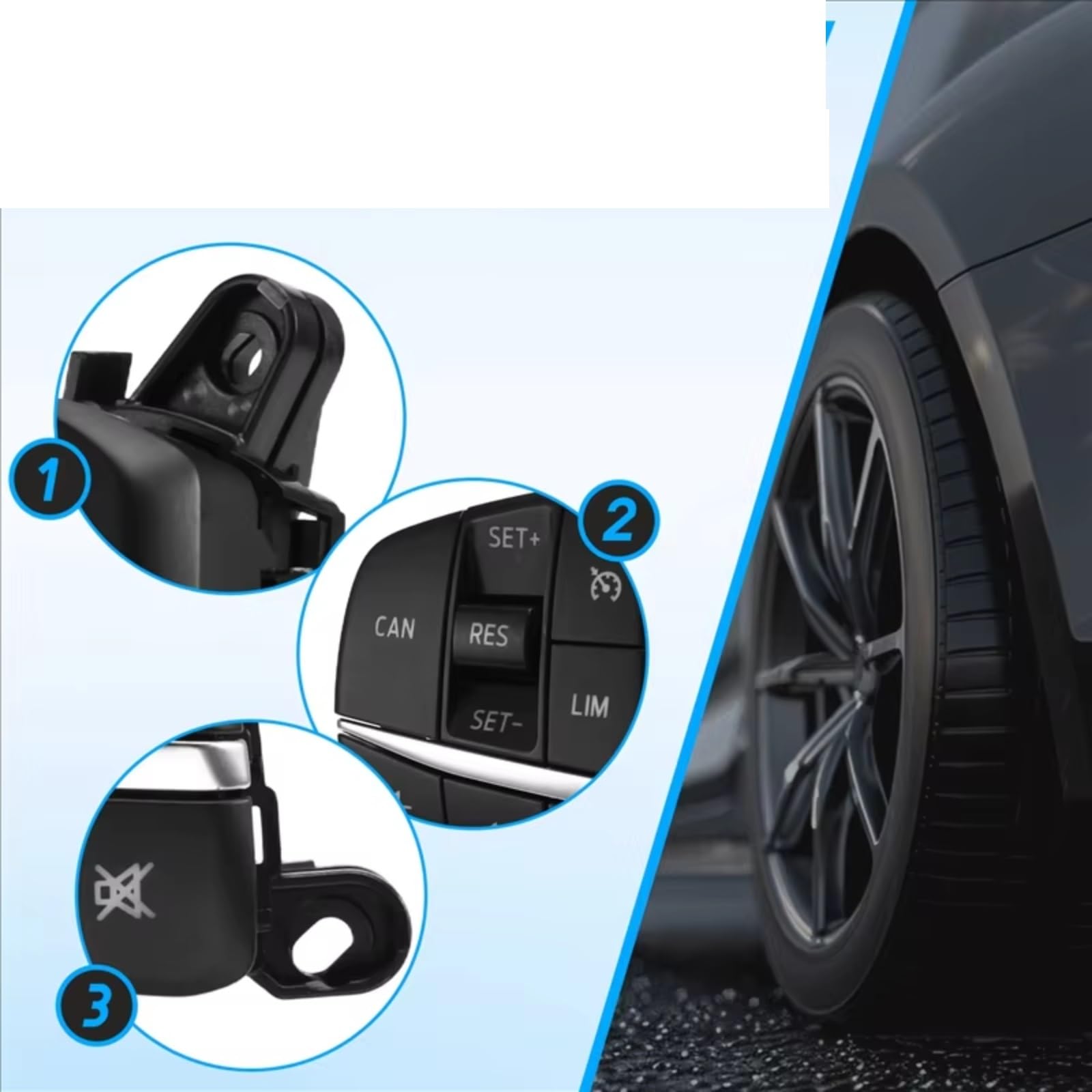 Pulsanti Volante Universali Auto Compatibile Con Ford Per Nitidezza 2019 2020 2021 Auto Volante Sinistro Interruttore Volume Audio Pulsante Controllo Crociera H1BT-9E740-DB