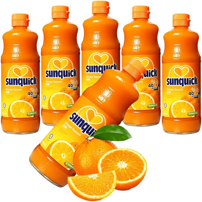 Sunquick Real Fruit Concentrate Juicer - Fruity Refreshment (Orange, 6 Bottles)