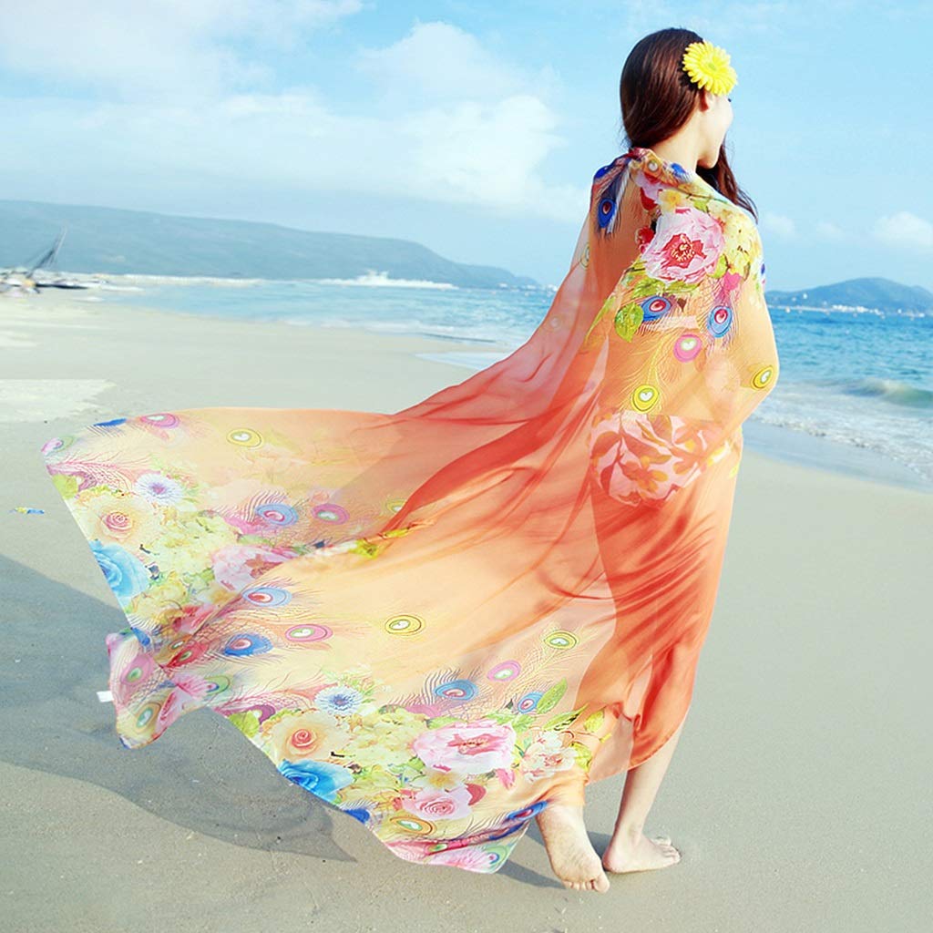 Back From Bali Pareo Da Spiaggia Con Pavone: Copricostume Avvolgente In Rayon (Nero, Taglia Unica)