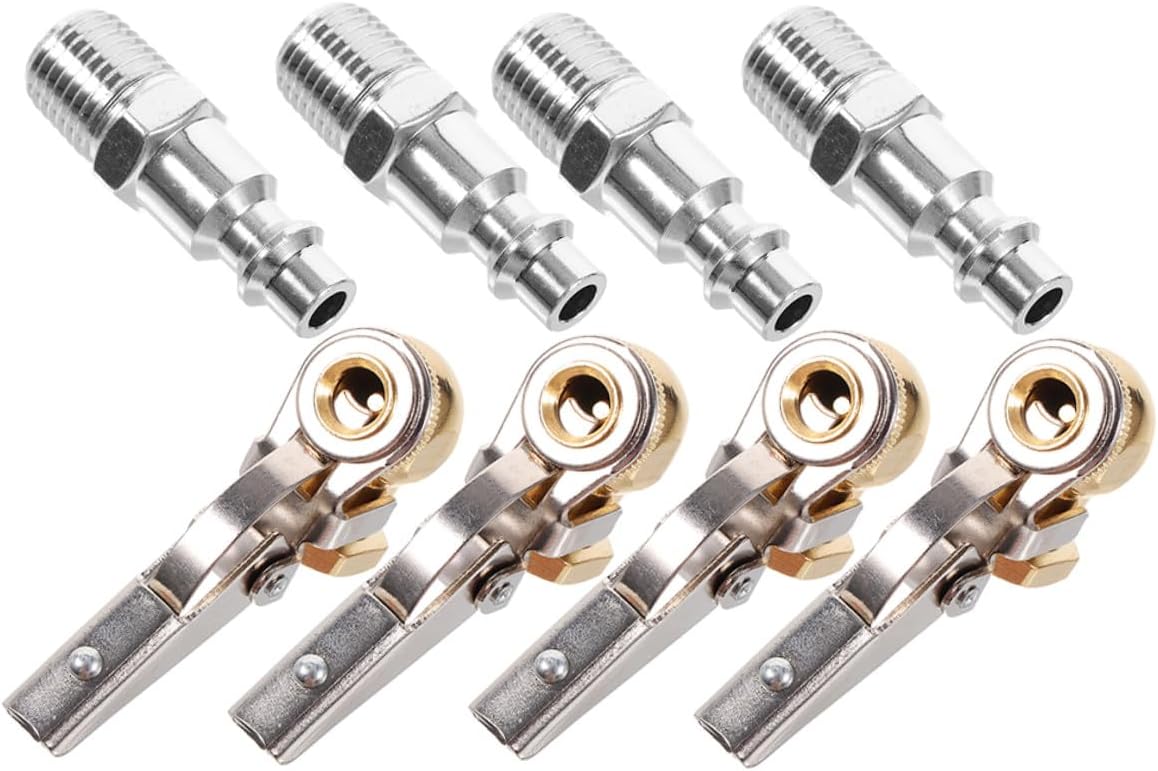 Alasum Tire Air Chuck Clip Adapter, 1/4 Npt Threaded Copper 2 Set