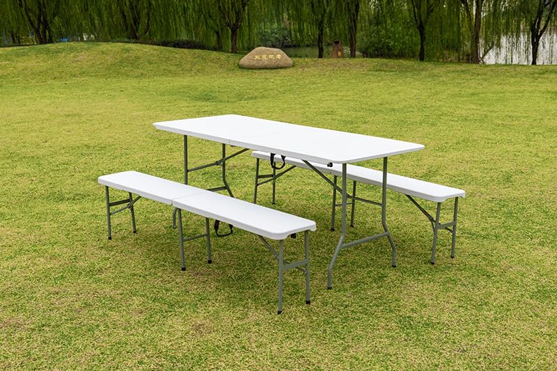 KAMBERG Banc Pliable 180 cm - 180 x 28 x 43,5 cm - Banc Pliant 180 cm | Poignée de Transport