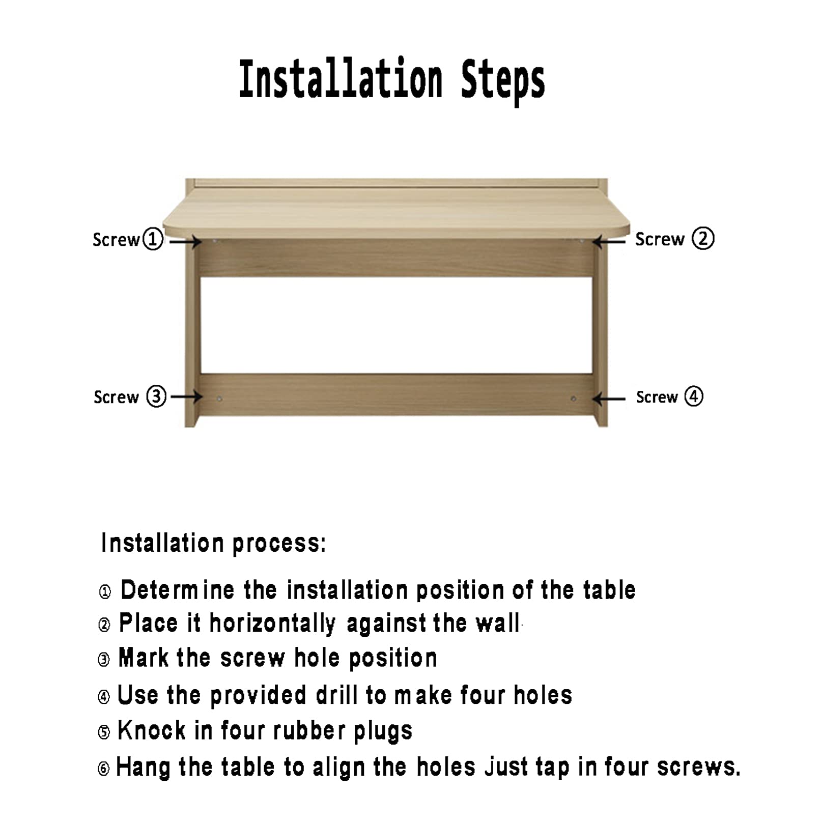 Mesa Plegable De Pared Mesa Plegable de Pared, Escritorio Plegable para Espacios pequeños, Mesa de Hojas abatibles para Comedor, Sala, Estudio, Cocina, Cena, Bar, lavadero