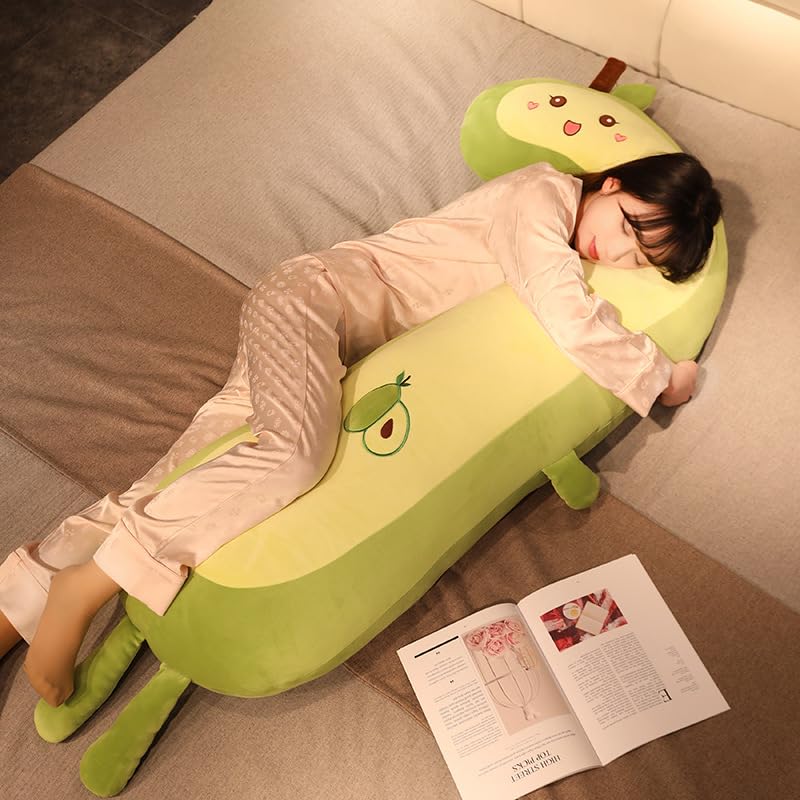 Kuscheltier XXL SüßE Lange Avocado, Pfirsich PlüSchtiere, Ergonomisch Geformtes Schlafkissen, Weich Und Bequem Kuschelkissen FüR Kinder, Erwachsene Und Schwangere XXL Squishy (120cm,Avocado)