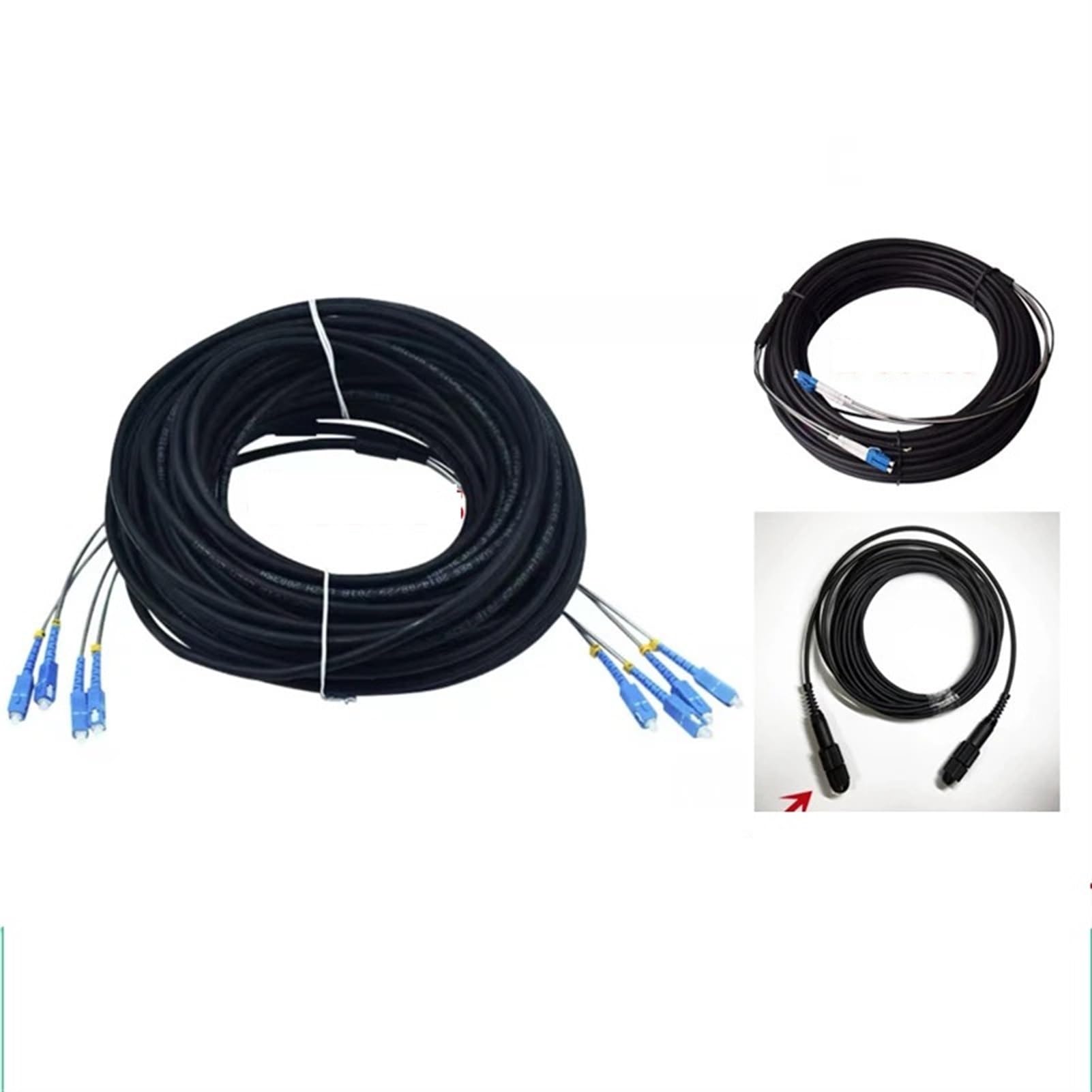 Patchkabel für den Außenbereich, 2/4-adrig, 7,0 mm, 2 C, 4C, CPRI, LC, SC, FC, A, SM, DVI, wasserdicht, FTTH-Jumper, Glasfaser, gepanzertes Kabel, 2-adrig (SC-FC, 4 Adern SM-01), 50 m