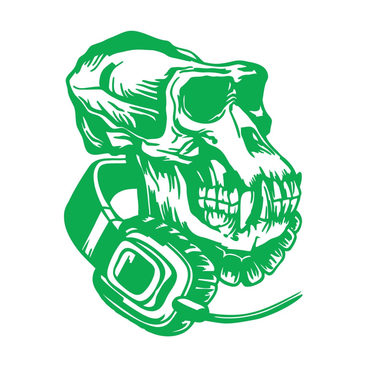 Vinyl Wall Decal Music Skull Gamer Headphones Teen Room Stickers Mural Headphones Musical Art Teen Room Stickers Mural Large - 57x74cm