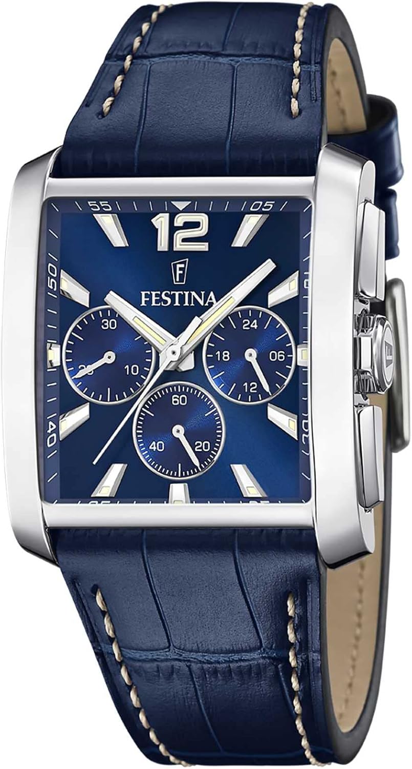 Festina Crono al quarzo (38mm) quadrante blu/pelle blu F20636/2