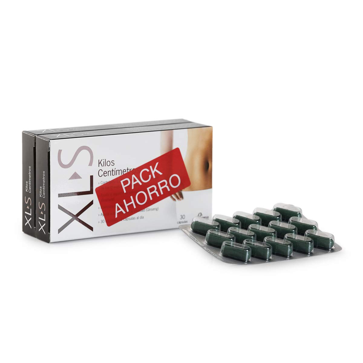 XLS Medical Kilos Centímetros Pack Ahorro, Potente adelgazante, Pastillas para Adelgazar Muy Rapido, Quema Grasas Adelgazante Mujer y Hombre, Inhibidor de Apetito y Ansiedad, 60 comprimidos
